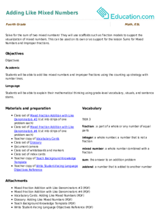 Adding Like Mixed Numbers