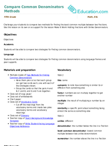 Compare Common Denominators Methods