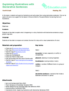 Explaining Illustrations with Declarative Sentences