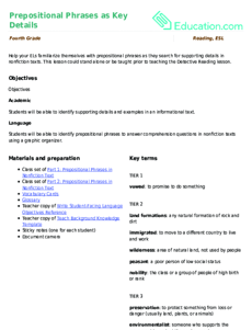 Prepositional Phrases as Key Details