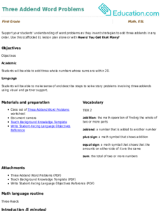 Three Addend Word Problems