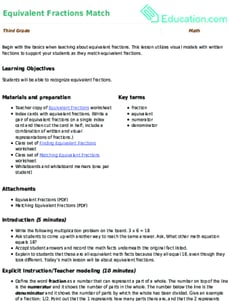 Equivalent Fractions Match