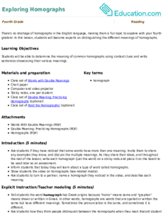 Exploring Homographs