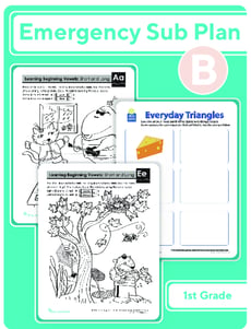 First Grade Daily Sub Plan B