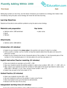 Fluently Adding Within 1000