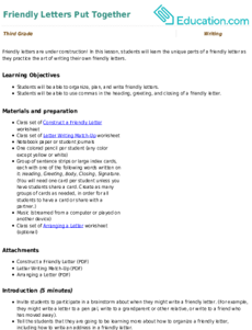 Friendly Letters Put Together