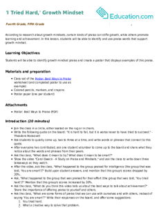 'I Tried Hard,' Growth Mindset