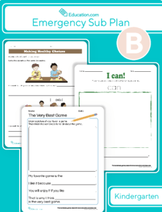 Kindergarten Daily Sub Plan B