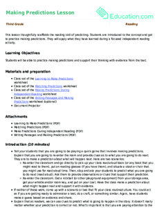 Making Predictions Lesson