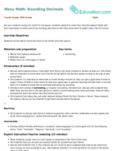 Menu Math: Rounding Decimals