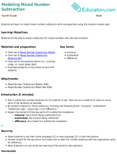 Modeling Mixed Number Subtraction