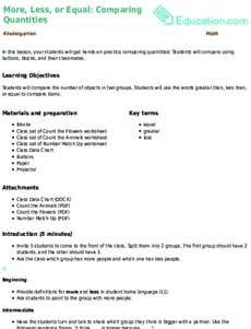 More, Less, or Equal: Comparing Quantities