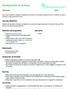 Multiplication as Scaling