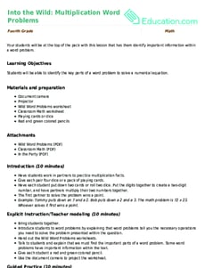 Into the Wild: Multiplication Word Problems