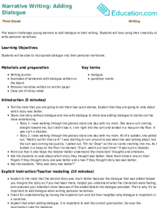 Narrative Writing: Adding Dialogue