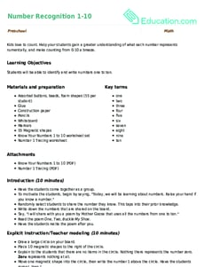 Number Recognition 1-10
