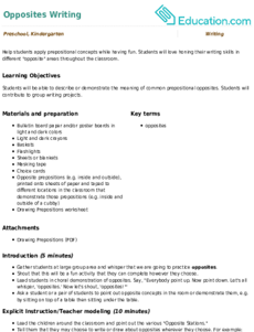 Opposites Writing