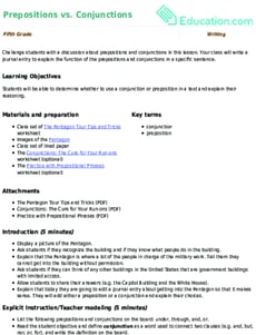 Prepositions vs. Conjunctions