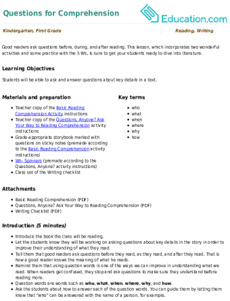 Questions for Comprehension