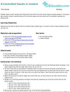 R-Controlled Vowels in Context