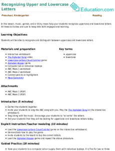 Recognizing Upper and Lowercase Letters