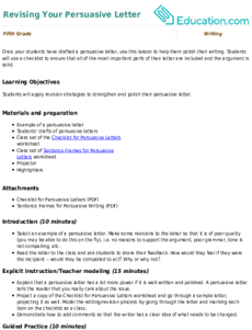 Revising Your Persuasive Letter