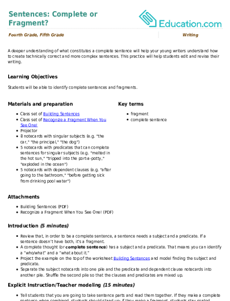 Sentences: Complete or Fragment?