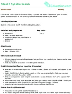 Silent E Syllable Search