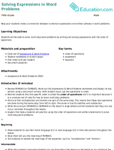 Solving Expressions in Word Problems