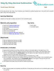 Step By Step Decimal Subtraction