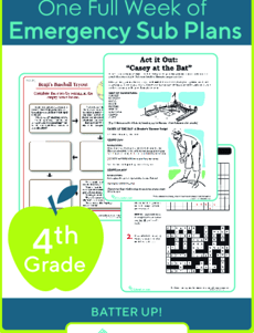Sub Plans for Fourth Grade