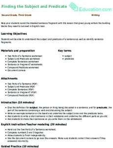 Finding the Subject and Predicate