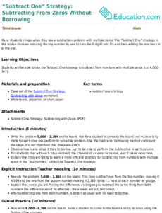 “Subtract One” Strategy: Subtracting From Zeros Without Borrowing