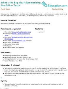 What's the Big Idea? Summarizing Nonfiction Texts