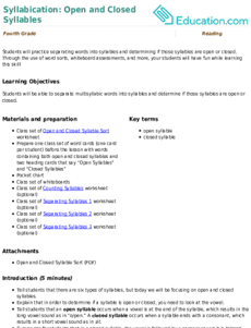 Syllabication: Open and Closed Syllables