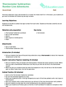 Thermometer Subtraction: Number Line Adventures