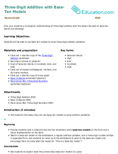 Three-Digit Addition with Base-Ten Models
