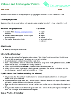 Volume and Rectangular Prisms