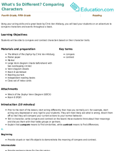 What's So Different? Comparing Characters