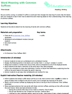Word Meaning with Common Suffixes