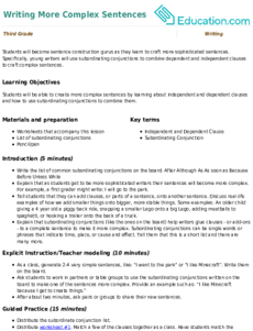 Writing More Complex Sentences