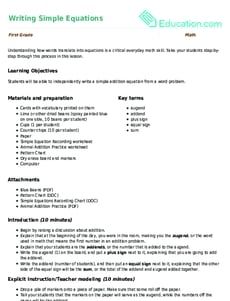 Writing Simple Equations