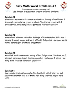 Simple Math Word Problems #7