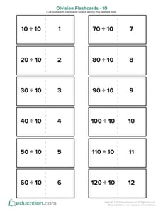 Division Flashcards 10