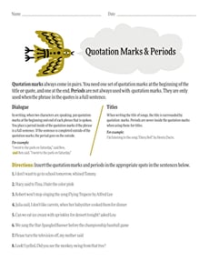 Quotation Marks and Periods