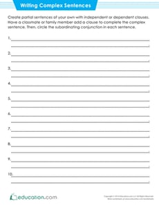 Writing Complex Sentences