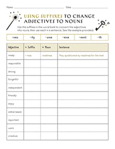 Using Suffixes to Change Adjectives to Nouns
