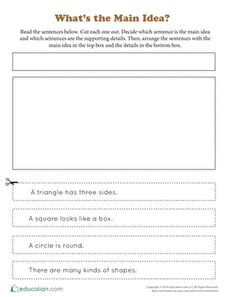 Cut and Paste the Main Idea: Shapes