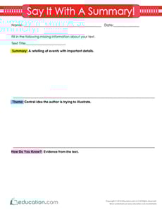 Say It With A Summary!