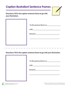 Caption Illustration Sentence Frames